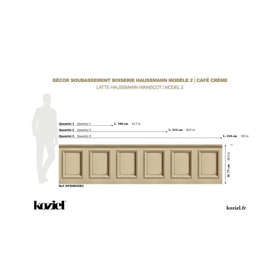 Tapet Haussmann Wainscot 2 latte