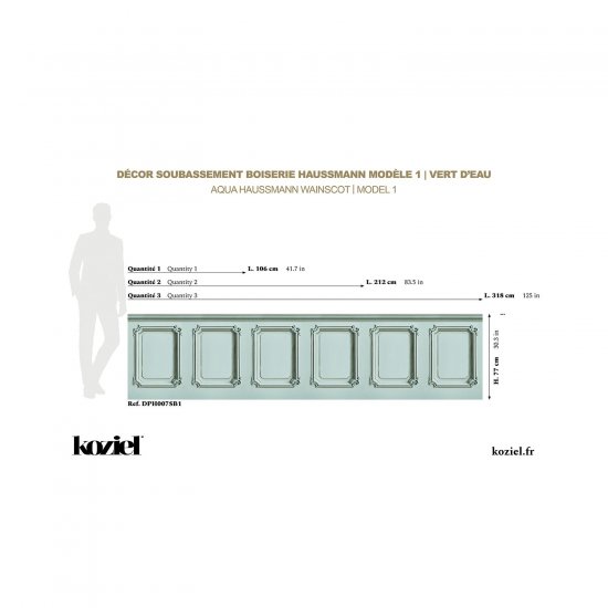 Tapet Haussmann Wainscot 1 Aqua