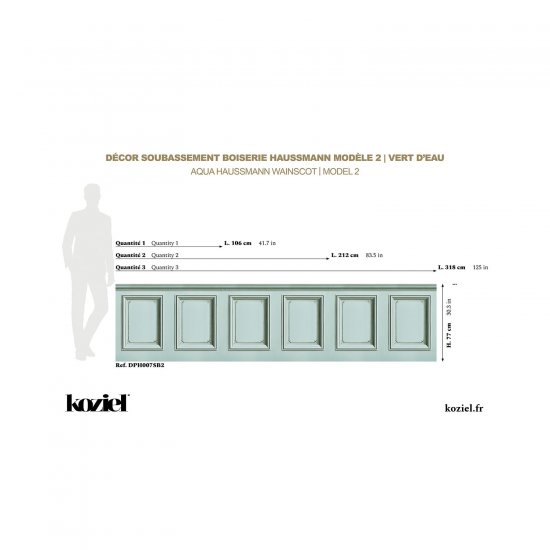 Tapet Haussmann Wainscot 2 Aqua