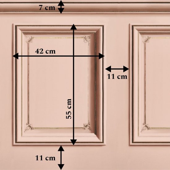 Tapet Haussmann Wainscot 2 roz somon