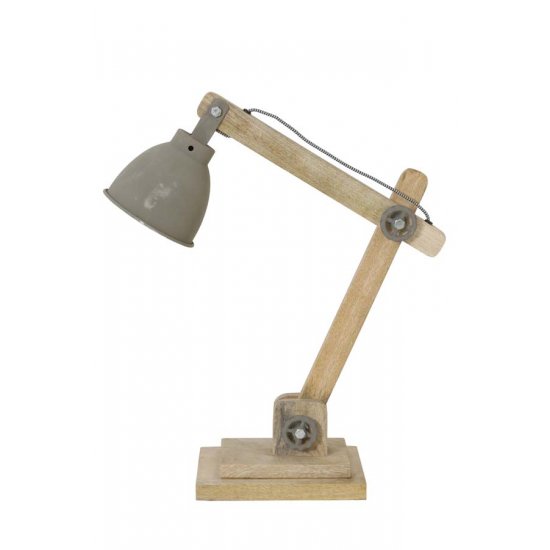 Lampă Birou ELMER Lemn Natural - Gri