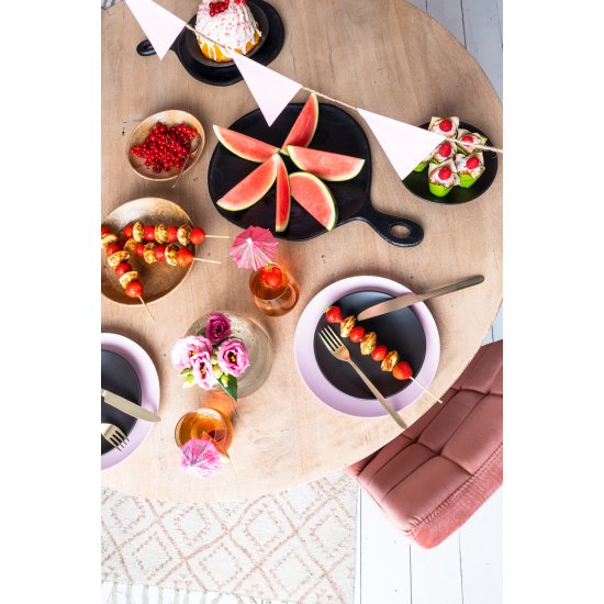 Masă Dining BIBOCA Lemn Salcâm Gri - Negru