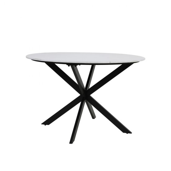 Masă Dining TOMOCHI Marmură Alb - Negru