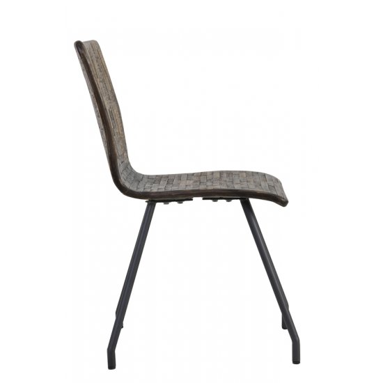 Scaun Dining FLORES Lemn Gri Antichizat