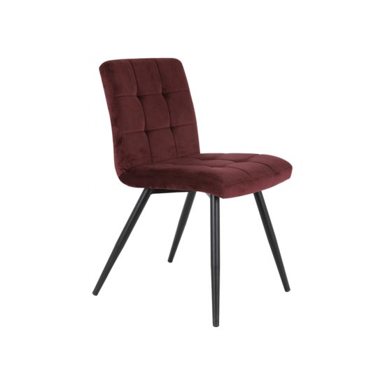 Scaun Dining OLIVE Catifea Bordo - Negru