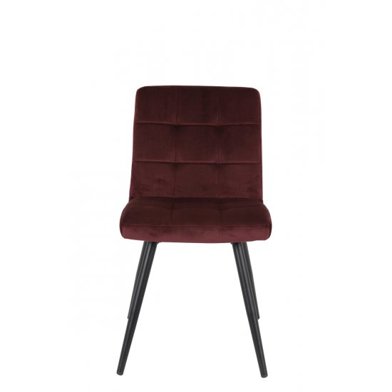 Scaun Dining OLIVE Catifea Bordo - Negru