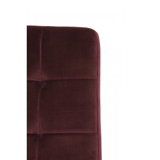 Scaun Dining OLIVE Catifea Bordo - Negru