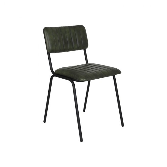 Scaun Dining SOMANDA Piele Verde - Negru
