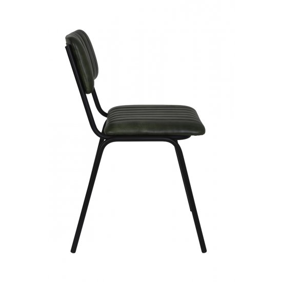 Scaun Dining SOMANDA Piele Verde - Negru