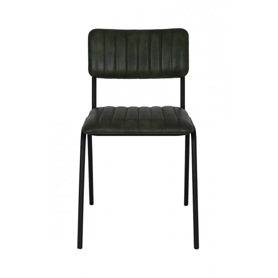 Scaun Dining SOMANDA Piele Verde - Negru