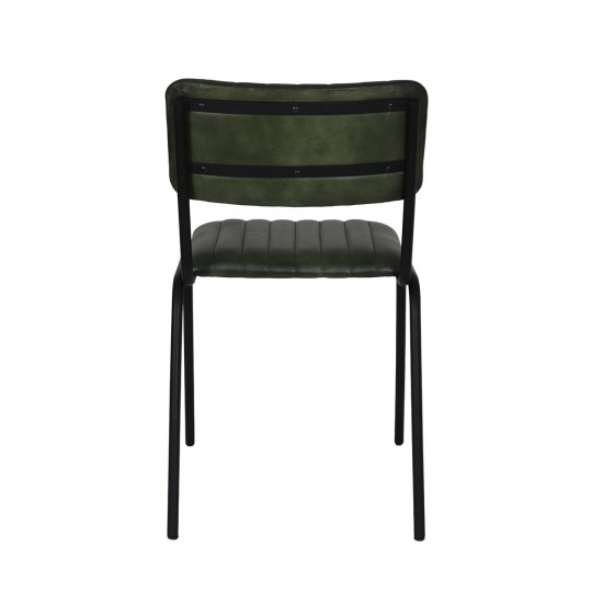 Scaun Dining SOMANDA Piele Verde - Negru