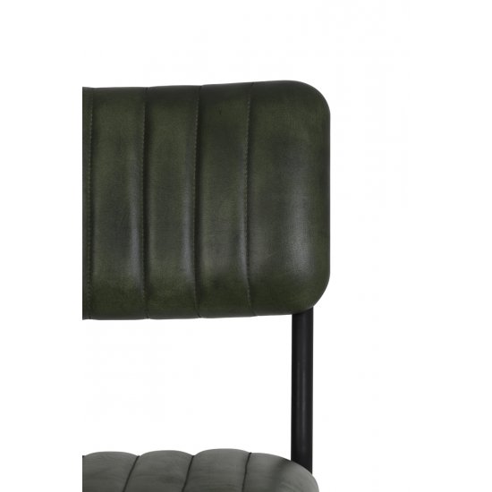 Scaun Dining SOMANDA Piele Verde - Negru