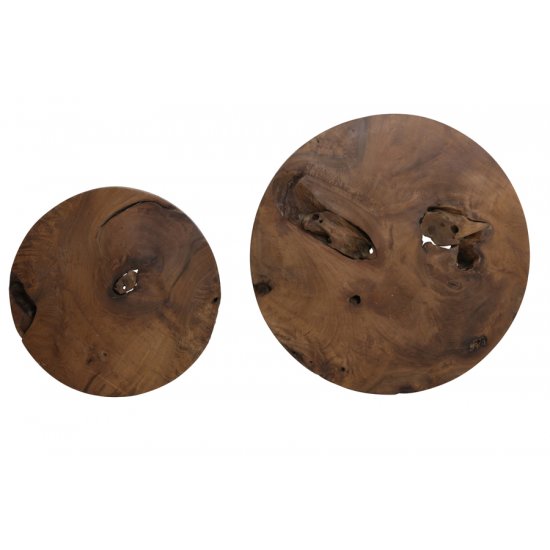 Set 2 Măsuțe Cafea KARNARE Lemn Maro Natural