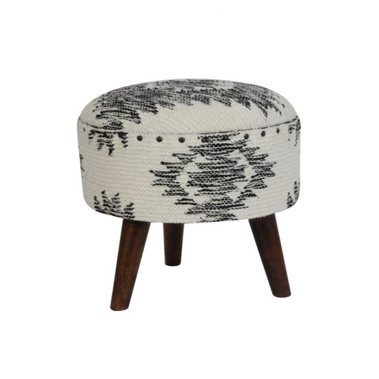 Taburet RIMAGO Lemn Negru - Alb