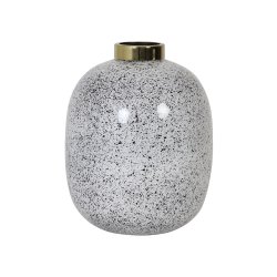 Vază Deco CHOW Alb - Negru - Auriu
