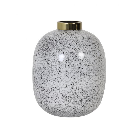 Vază Deco CHOW Alb - Negru - Auriu