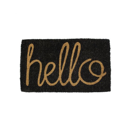 Preș ușă HANDMADE HELLO Negru