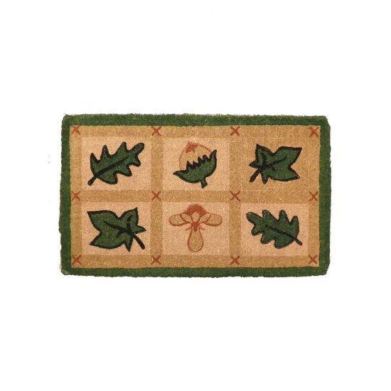 Preș Ușă Coir LEAVES AND MUSHROOM