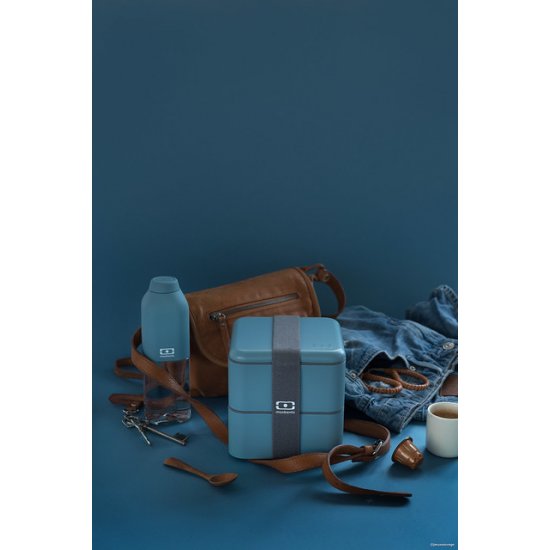 Caserolă Mâncare BENTO MB SQUARE Albastru Denim