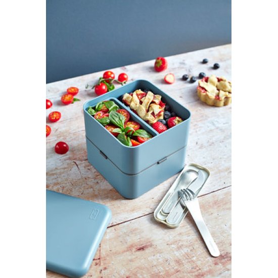 Caserolă Mâncare BENTO MB SQUARE Albastru Denim