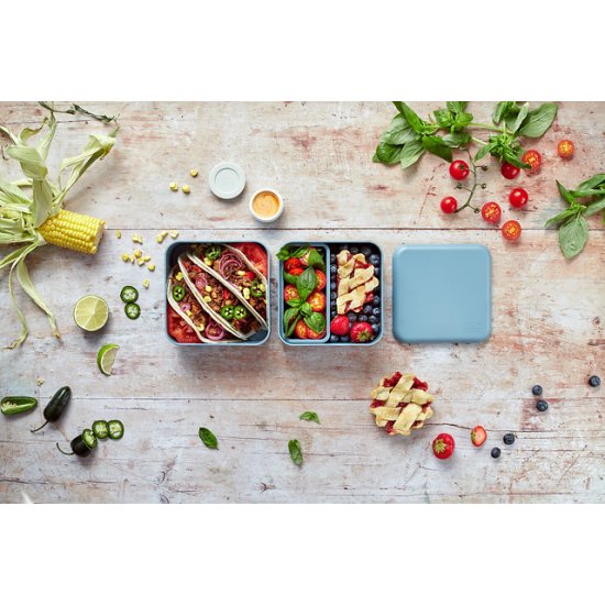 Caserolă Mâncare BENTO MB SQUARE Albastru Denim