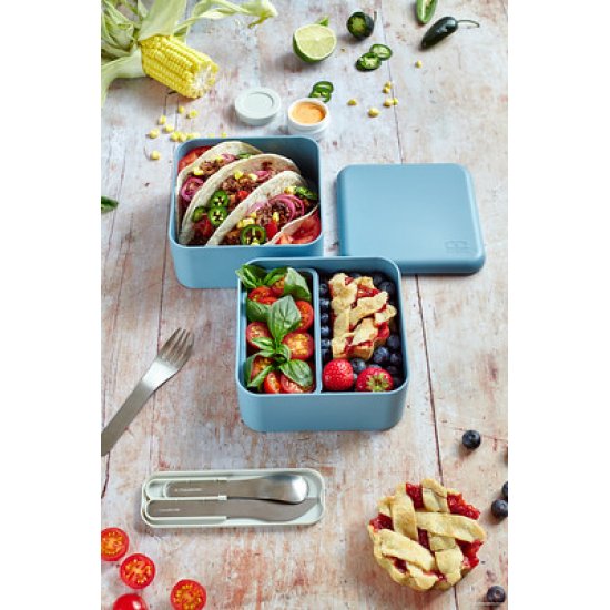 Caserolă Mâncare BENTO MB SQUARE Albastru Denim