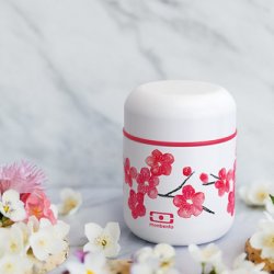 Caserolă Termoizolantă BENTO MB CAPSULE Flori Cireș Alb - Roz