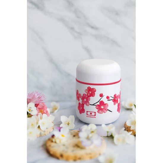 Caserolă Termoizolantă BENTO MB CAPSULE Flori Cireș Alb - Roz