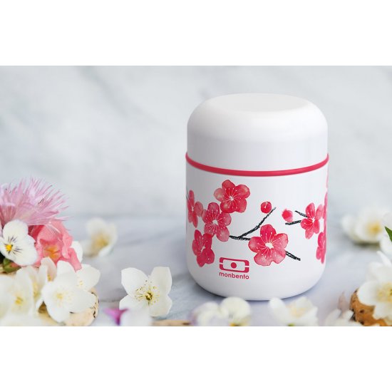 Caserolă Termoizolantă BENTO MB CAPSULE Flori Cireș Alb - Roz