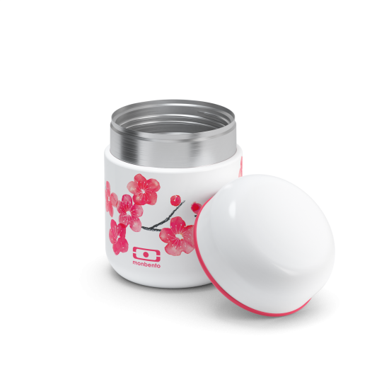 Caserolă Termoizolantă BENTO MB CAPSULE Flori Cireș Alb - Roz