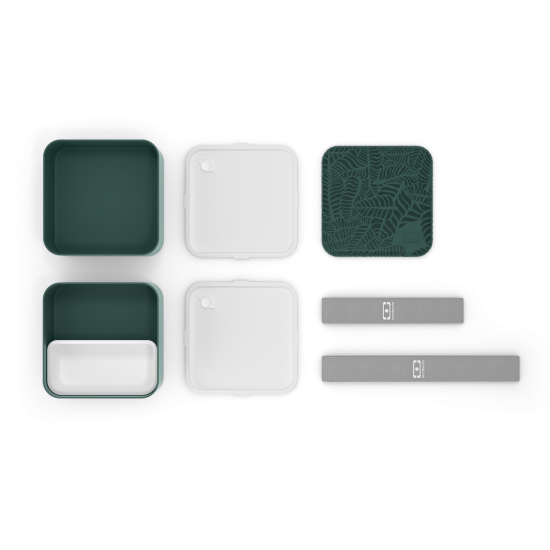 Caserolă Mâncare BENTO MB SQUARE Junglă Verde