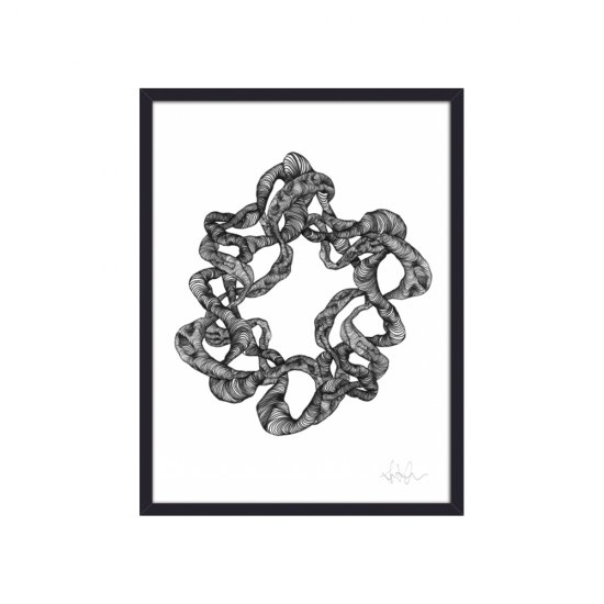 Ilustrație WREATH + Ramă Negru - Alb