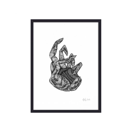 Ilustrație HAND + Ramă Negru - Alb