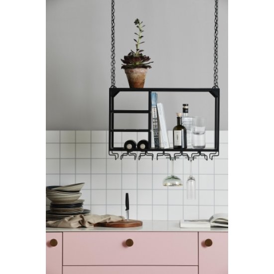 Suport + Raft Suspendat LOFT Negru S