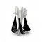 Set Ustensile Servire + Stand SPARROW Alb - Negru