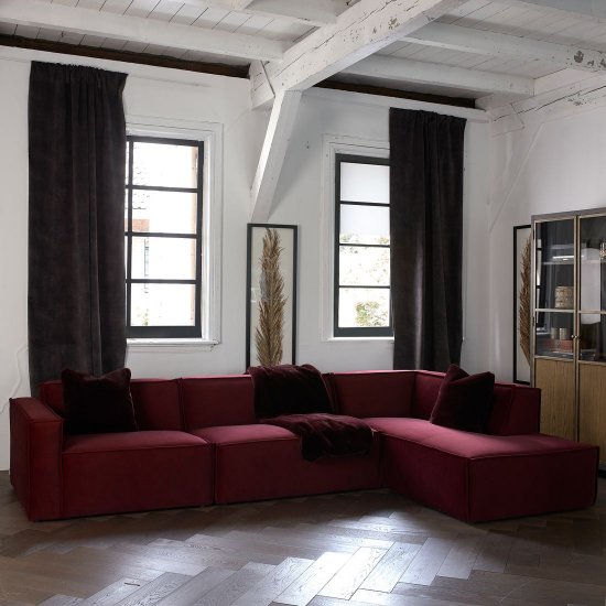 Modul Colț Canapea + Mâner Stâng THE JAGGER Catifea Bordo