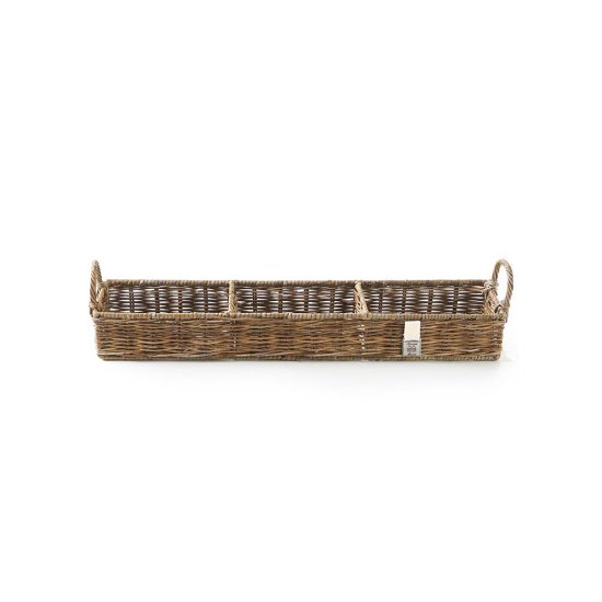 Coș Ratan Rustic Dreptunghiular Maro Natural