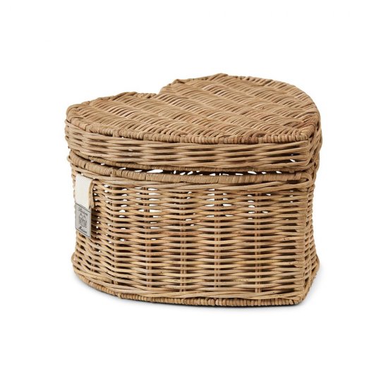 Coș Ratan Rustic HAPPY HEART Natural
