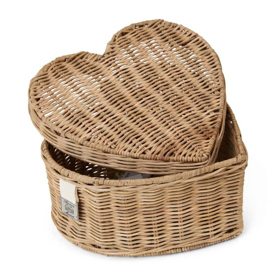 Coș Ratan Rustic HAPPY HEART Natural