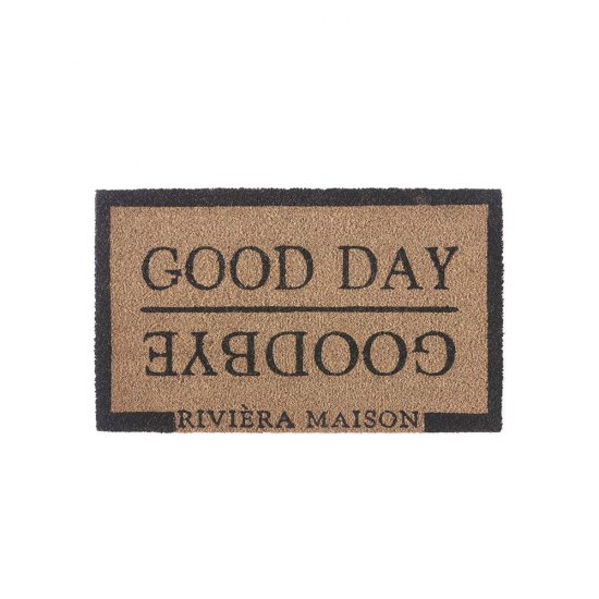 Preș Ușă GOOD DAY & GOODBYE Natural - Negru