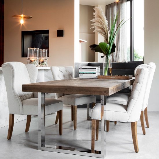Scaun Dining WILLIAM Catifea Albastru Ocean