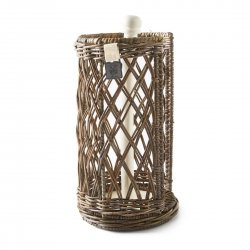 Suport Rolă Hârtie RUSTIC RATTAN Maro - Alb