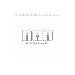 Perdea Duș SAVE THE PLANET Alb - Gri