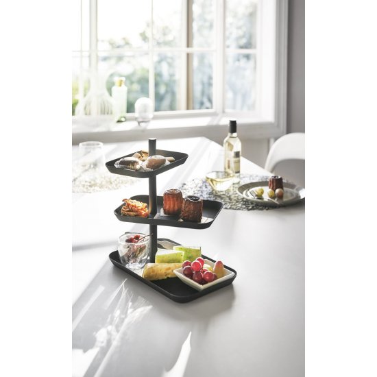 Platou Servire Etajat TOWER Negru