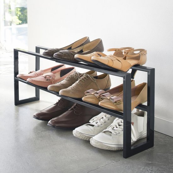 Suport Pantofi Extensibil 2 Nivele LINE Negru