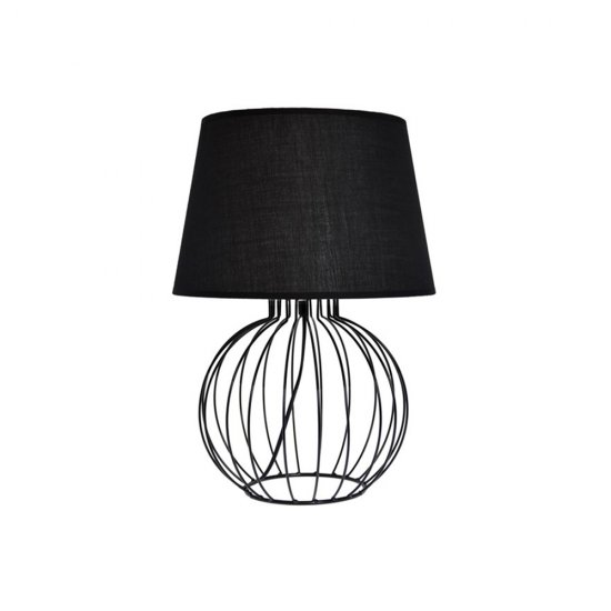 Veioza Fier Abajur Textil Negru