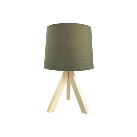 Veioză Scandinavică TRIO Lemn Culoare Abajur Kaki