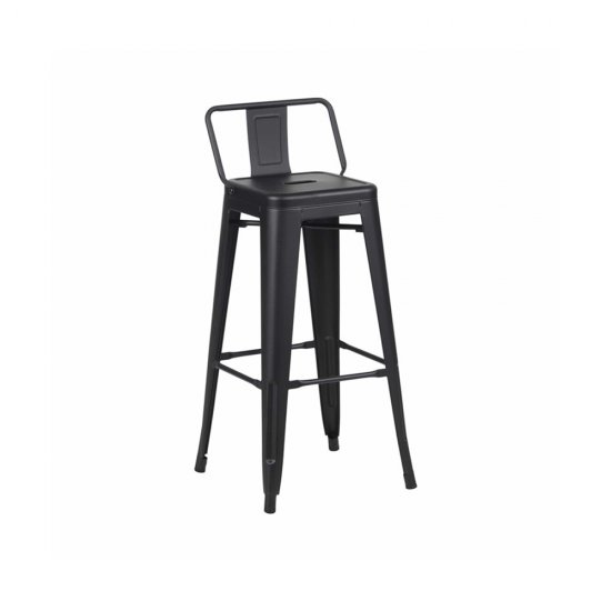 Scaun Bar RETRO Metal Negru Mat