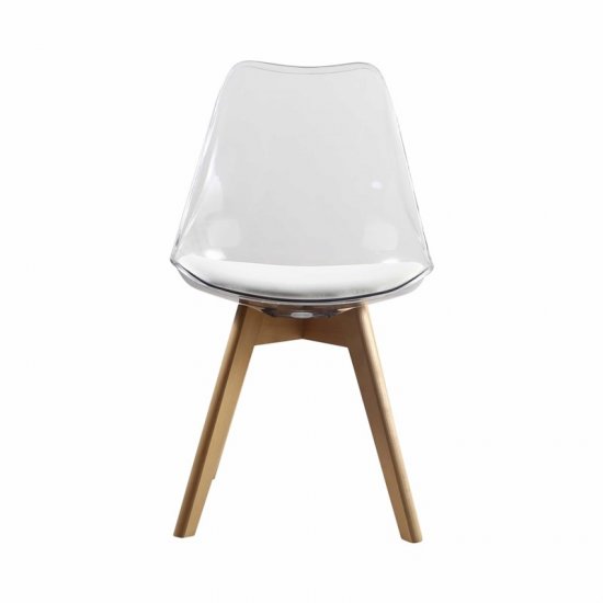Scaun Dining Transparent ALBA Cu Picioare Din Lemn