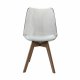 Scaun Dining Transparent ALBA Cu Picioare Din Lemn